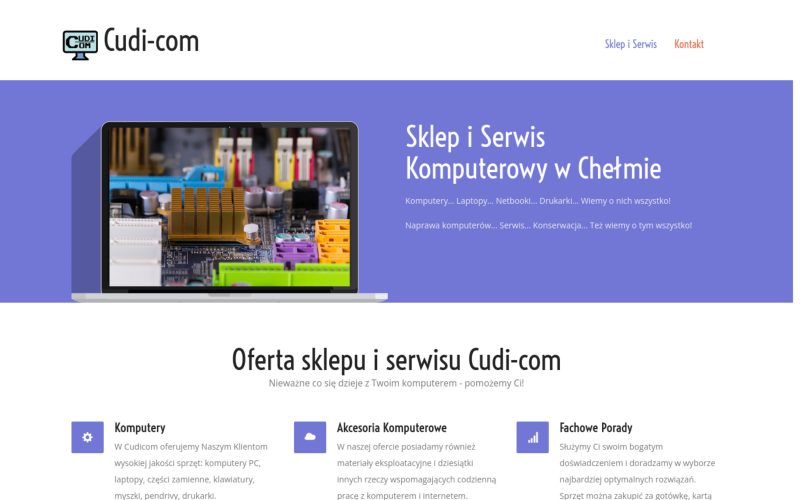 Strona internetowa – Cudi-com – sklep i serwis komputerowy