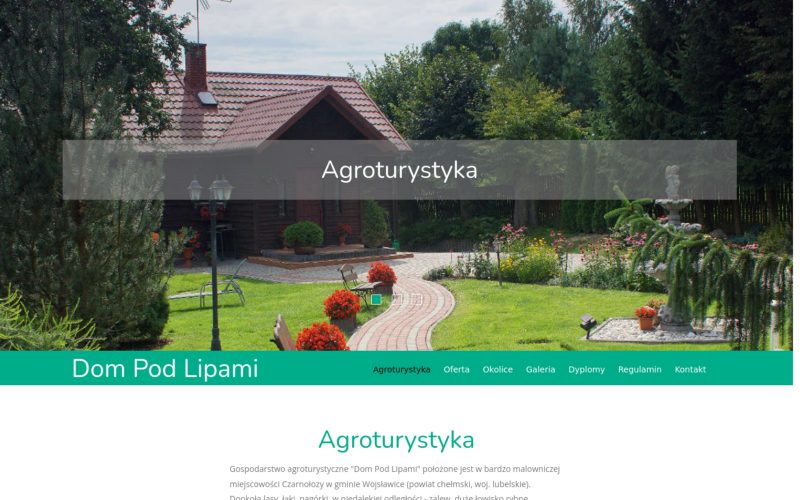 Strona internetowa – Dom Pod Lipami – agroturystyka